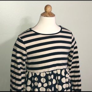Girls Lands’ End Striped and Polka Dot Knit Dress